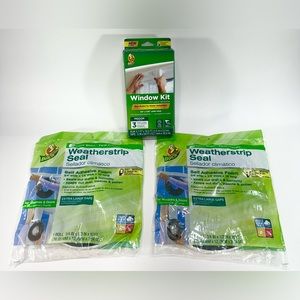 Duck Window Insulating Heat Shrink Film Kit 62” X 126” & 2 Pks Weatherstrip Seal